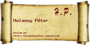 Halassy Péter névjegykártya