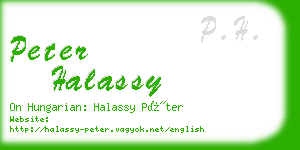 peter halassy business card